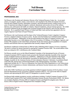 CV for Neil Broom Expert Witness in Computer Forensics Investigations in Alabama
